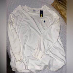 Polo Tee - Navy emblem- Size Large